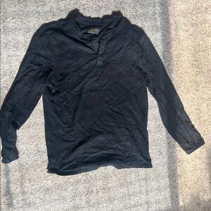 Lucky Brand Men's Black Long Sleeve Henley Shirt (L)